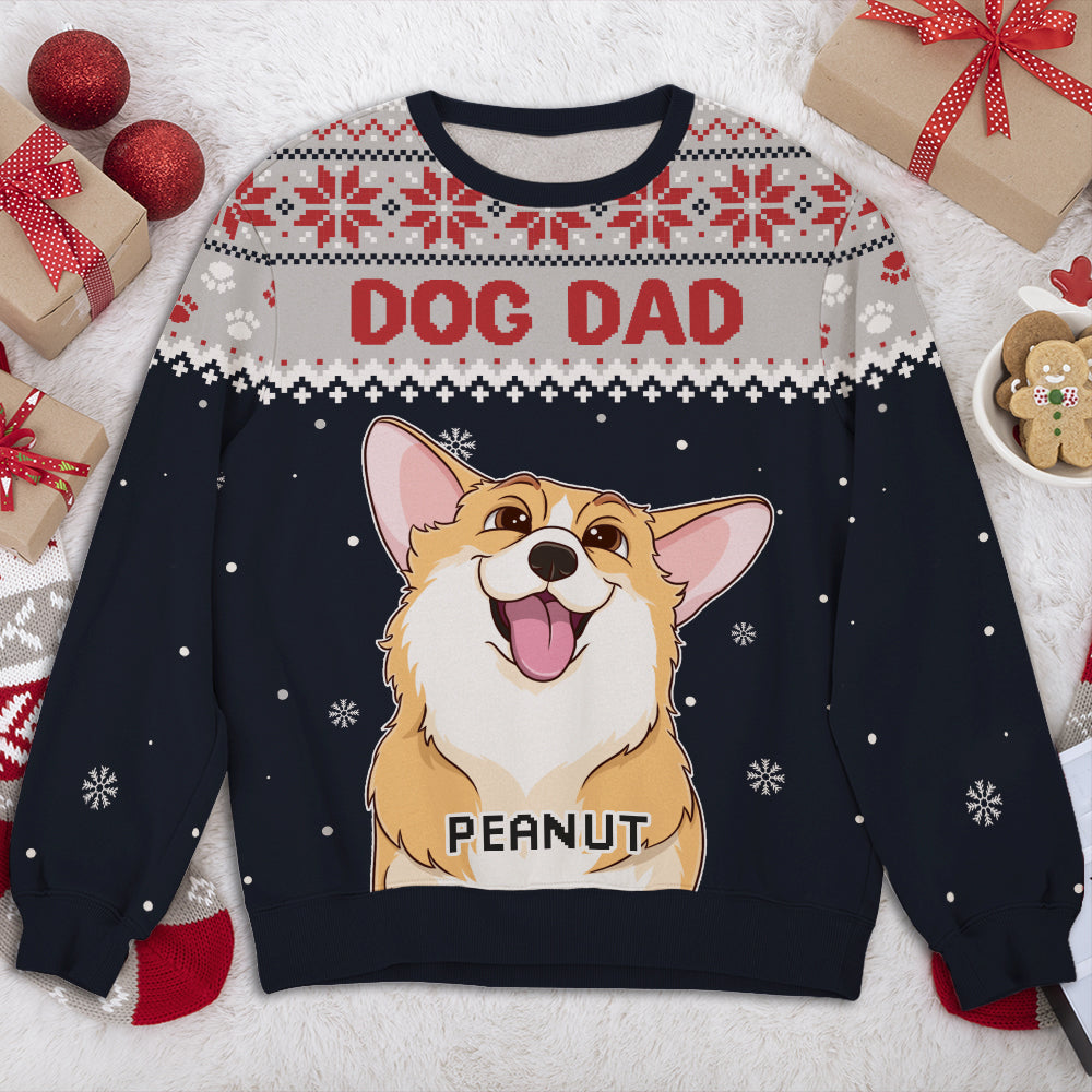 Personalized Christmas Dog Mom/Dad All-Over-Print Custom Sweatshirt
