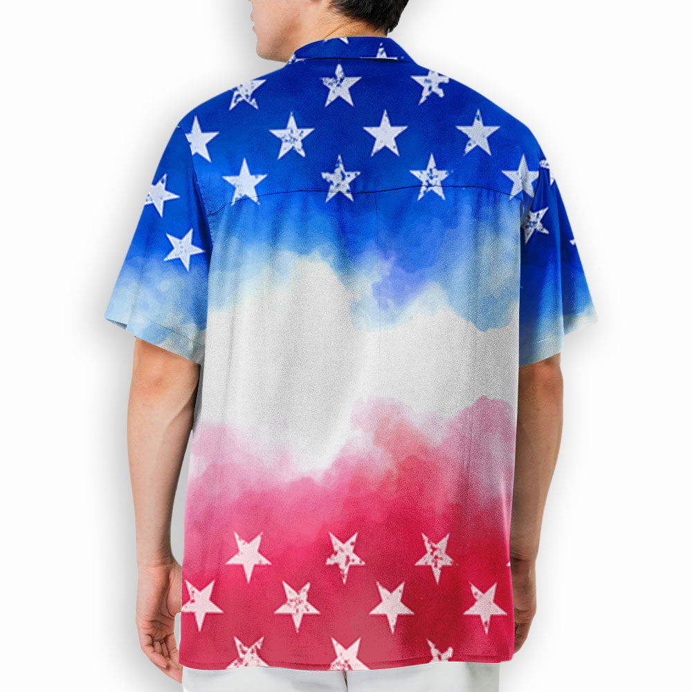Customizable Red, White & Blue Hawaiian Shirt for Dog Lovers