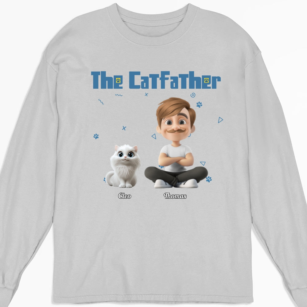 The Catfather - Personalized Custom Long Sleeve Pet Lover T-Shirt