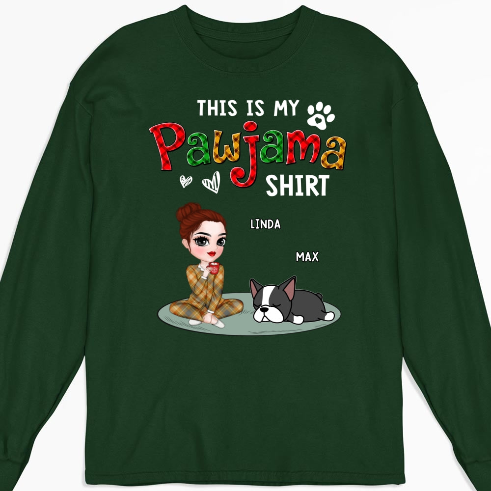 Pawjama Shirt Version 3 - Customizable Personalized Long Sleeve T - Shirt for Pet Lovers