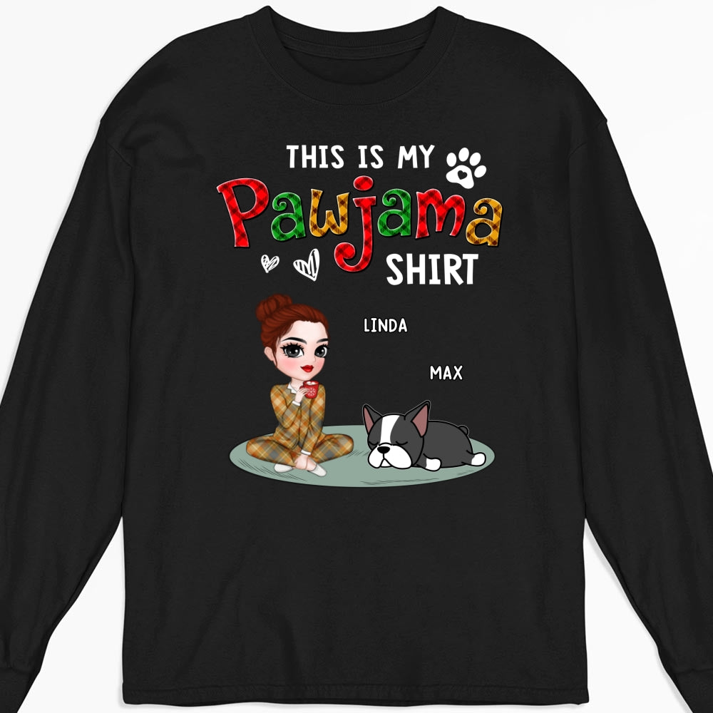 Pawjama Shirt Version 3 - Customizable Personalized Long Sleeve T - Shirt for Pet Lovers