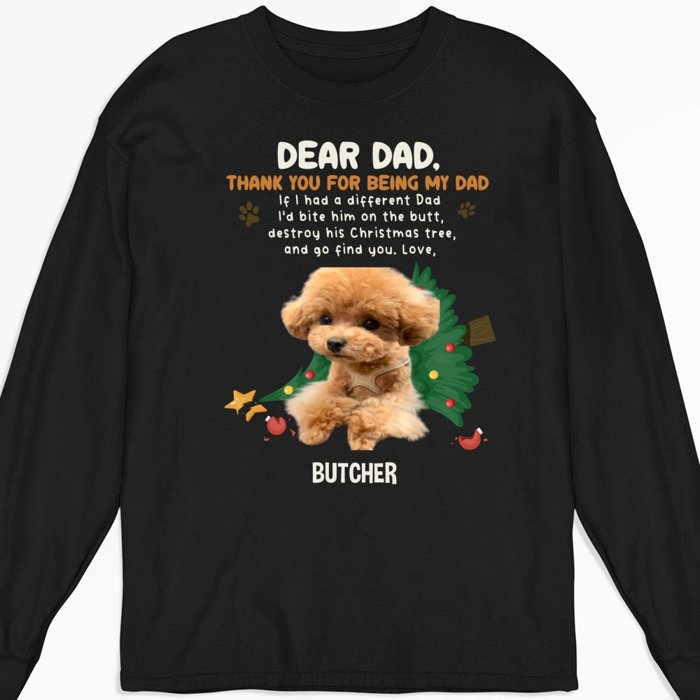 Personalized Thank You Dad and Mom Photo Long Sleeve T - shirt
