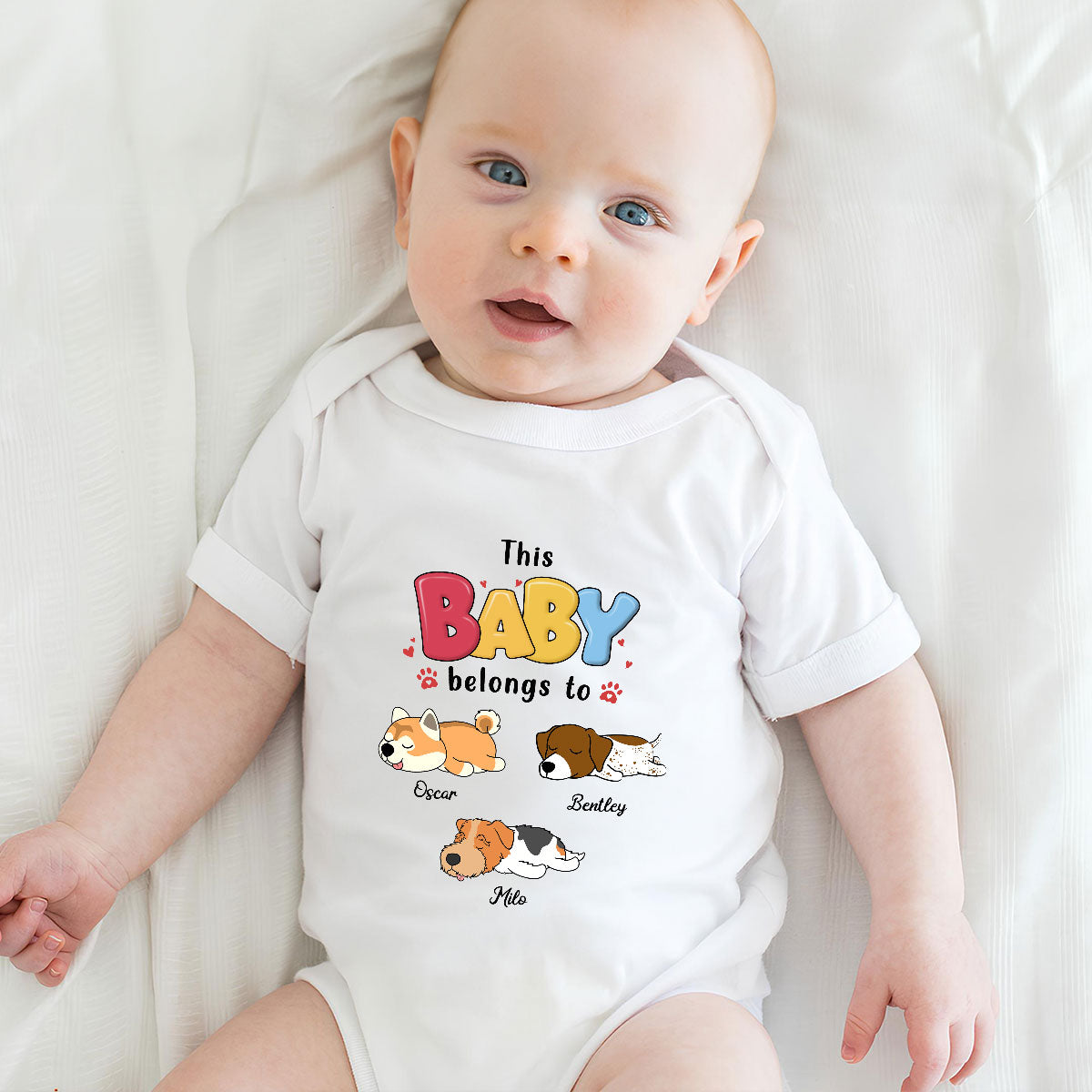 Personalized 'This Baby Belongs To Dogs' Custom Baby Onesie - Ideal for Newborns