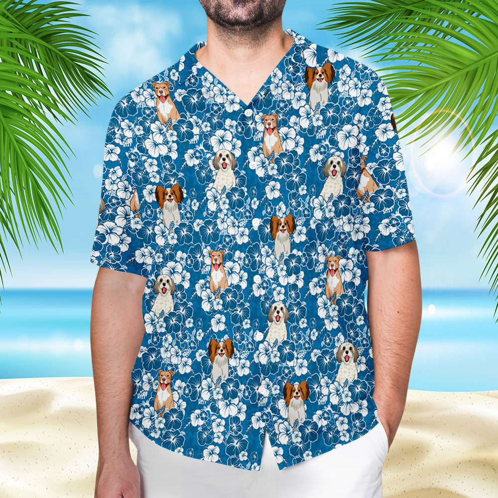 Personalized Tropical Hibiscus Hawaiian Shirt - Ideal Gift for Pet Lovers