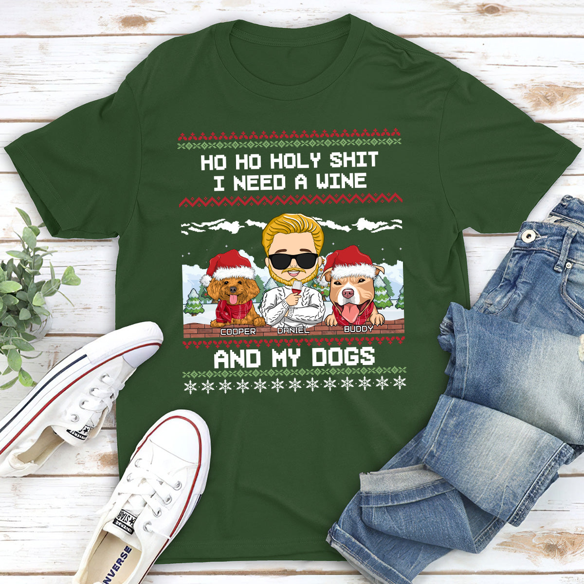 Ho Ho Holy Christmas - Customizable Unisex Pet Lover's T-shirt