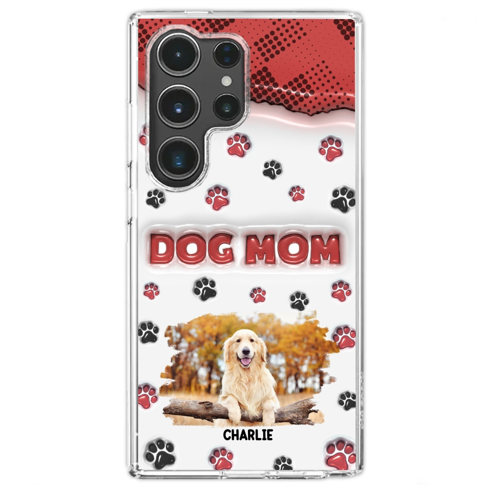 Customizable 3D Inflated Effect Personalized Dog Mom Photo Phone Case - Version 2