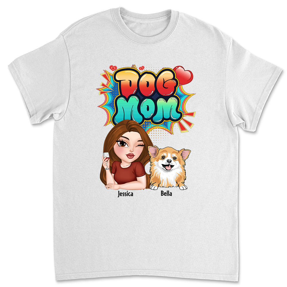 Sweet Dog Mom - Personalized Custom Unisex Cotton T-Shirt for Pet Lovers