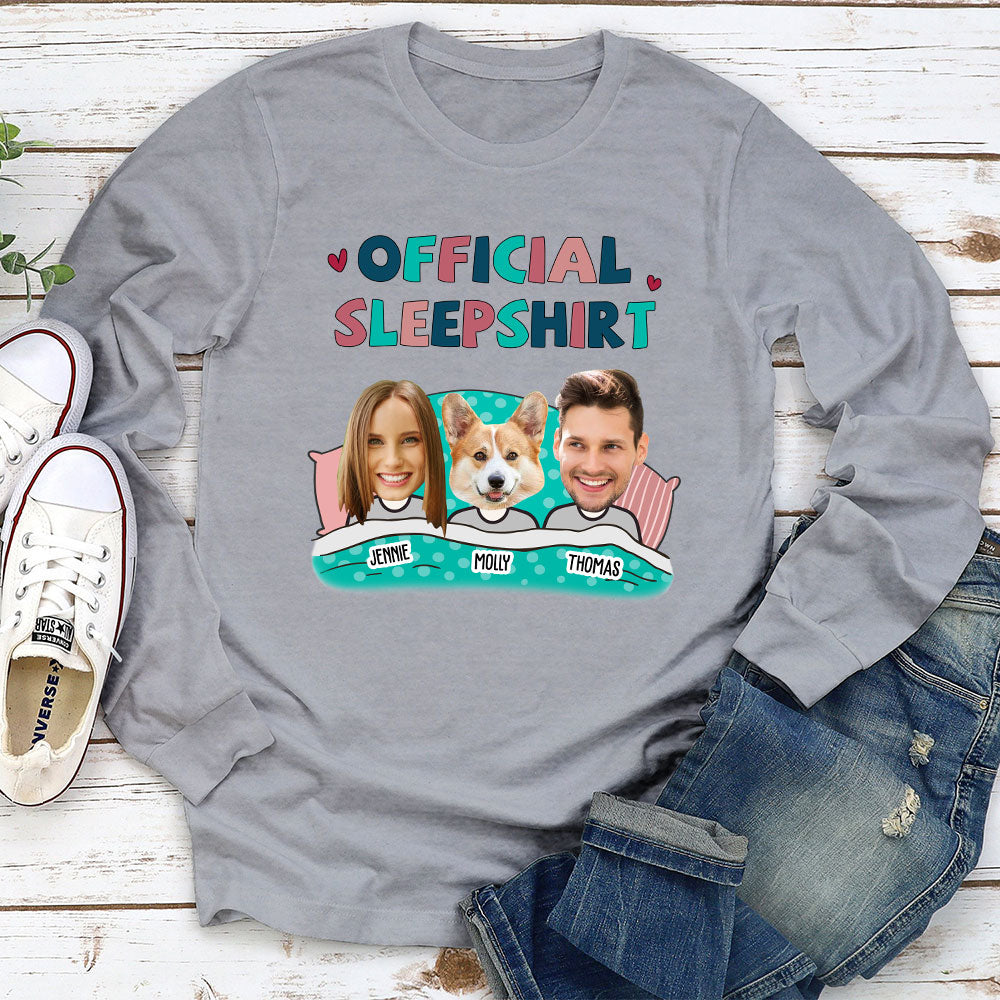 Personalized Custom Long Sleeve Sleepshirt with Pet Photos