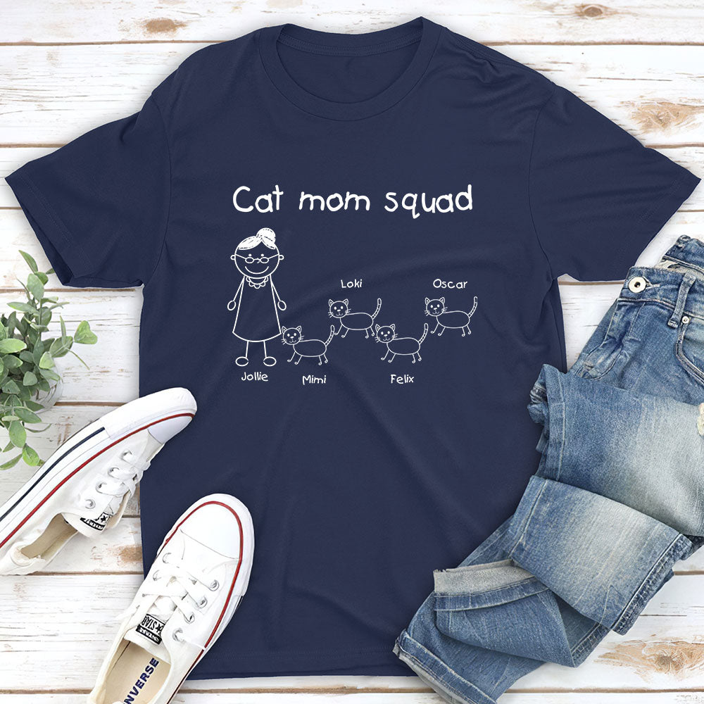 Cat Mom Squad - Customizable Unisex Personalized T-shirt for Pet Lovers