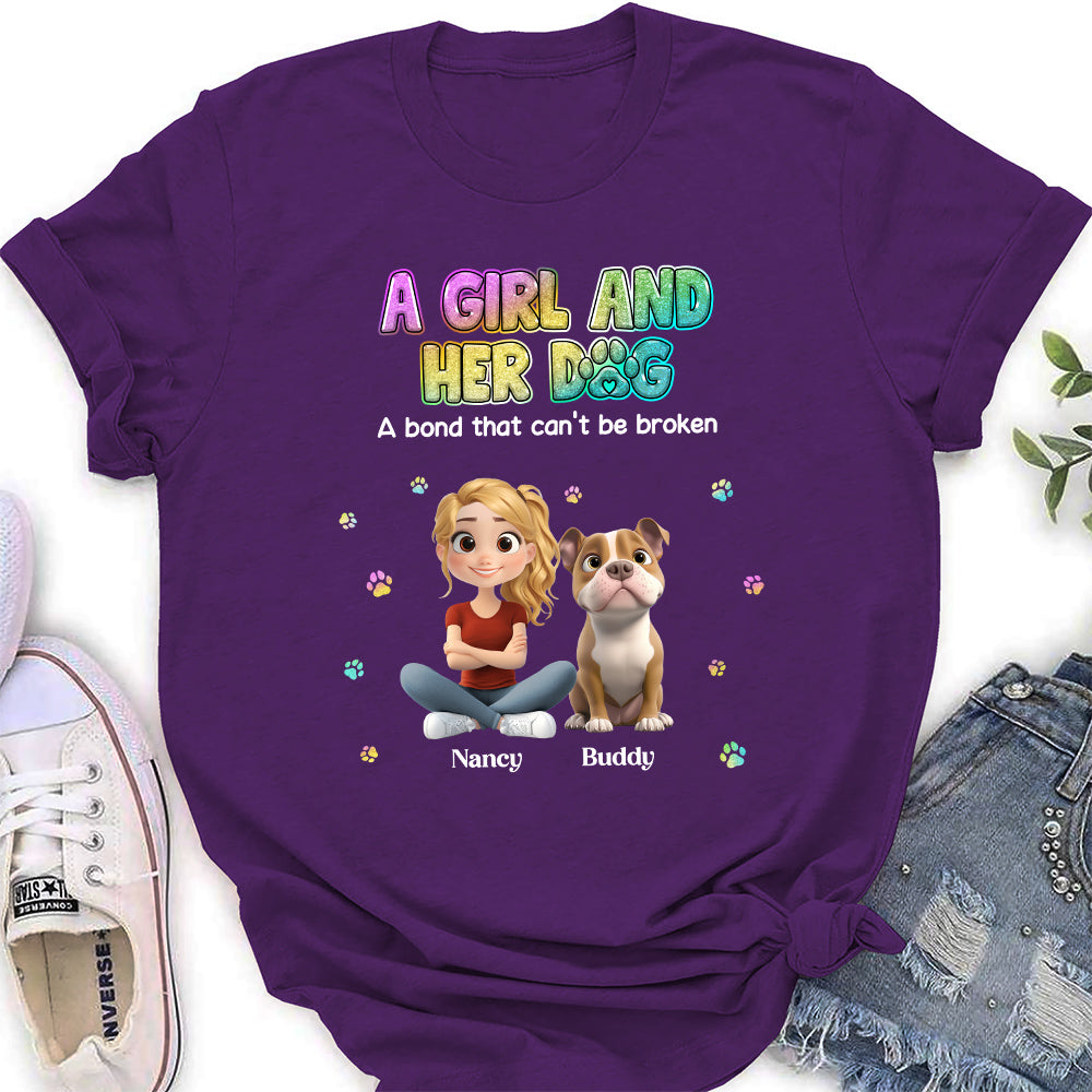 Personalized Custom Women's 'A Girl And Her Dog' T-shirt - Ideal Gift for Pet Lovers