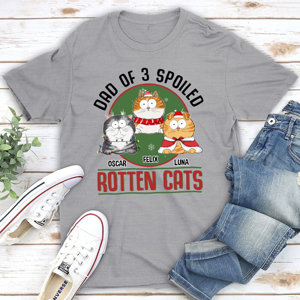 Customizable Unisex 'Proud Dad Of Spoiled Cats' T-shirt - Ideal Gift for Pet Lovers