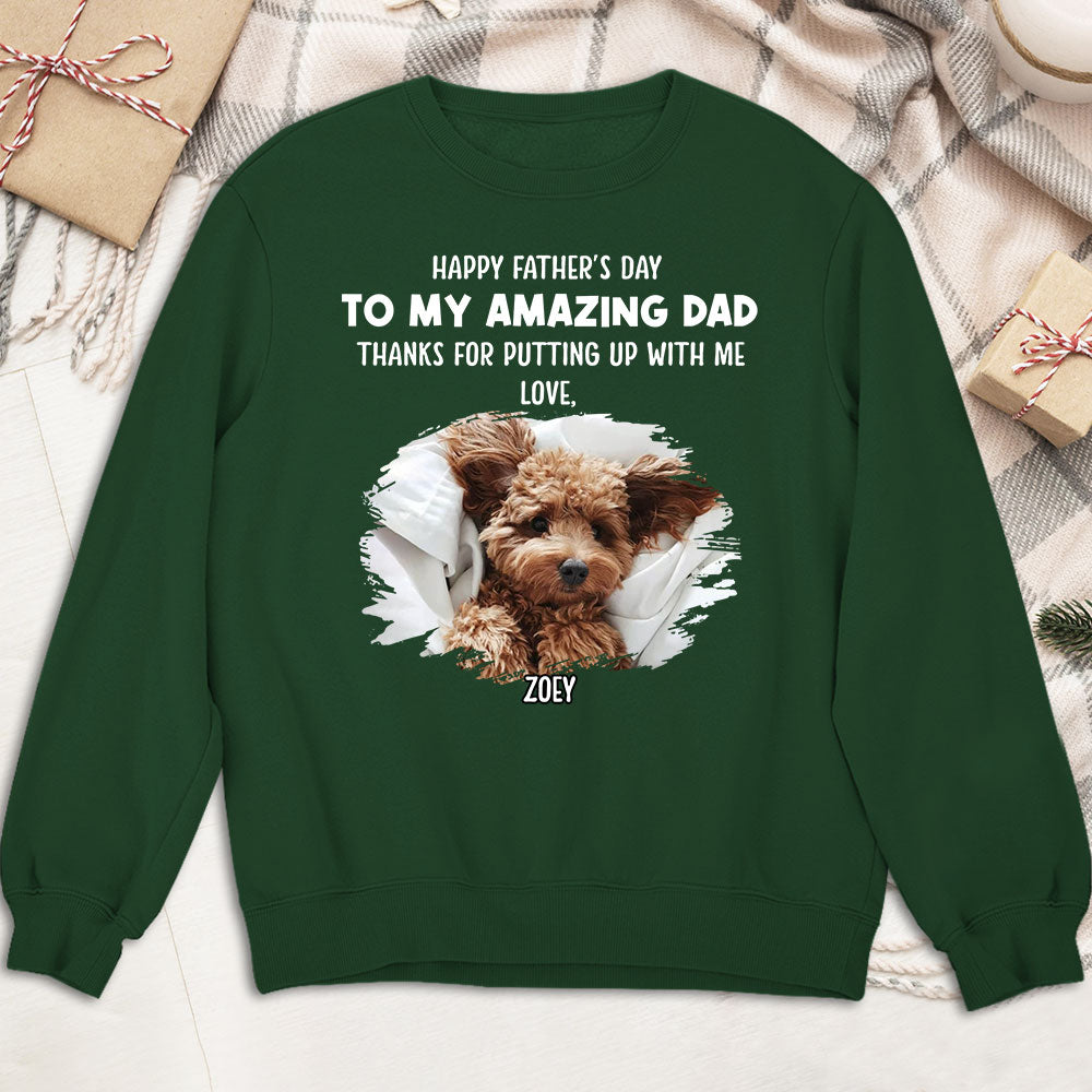 Personalized Custom Dog Tribute Sweatshirt for Dad - Ideal Gift for Pet Lovers