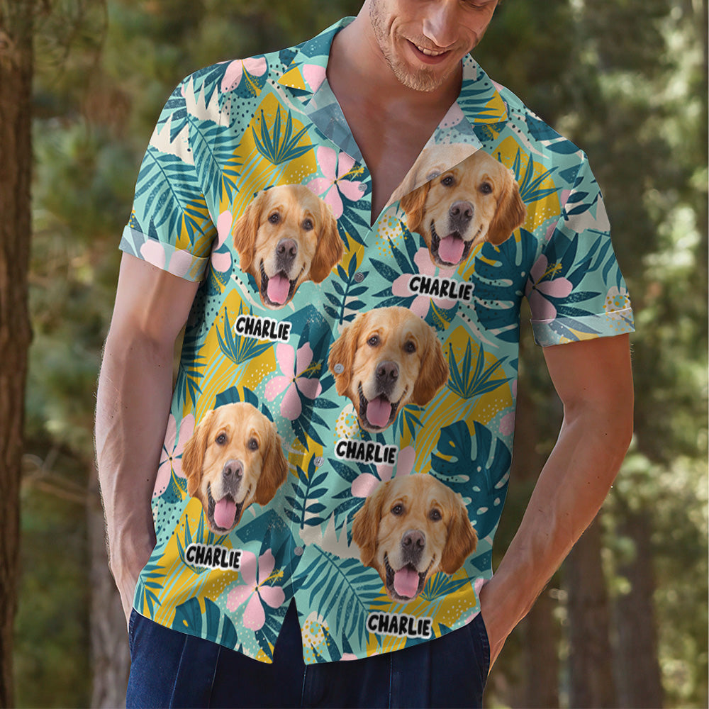 Personalized Tropical Flower Dog Hawaiian Shirt - Ideal Gift for Pet Lovers