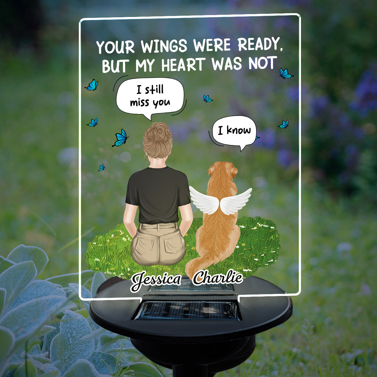 Personalized Custom Solar Light: A Tribute to Loved Ones - 'My Heart Was Not Ready To Lose You'