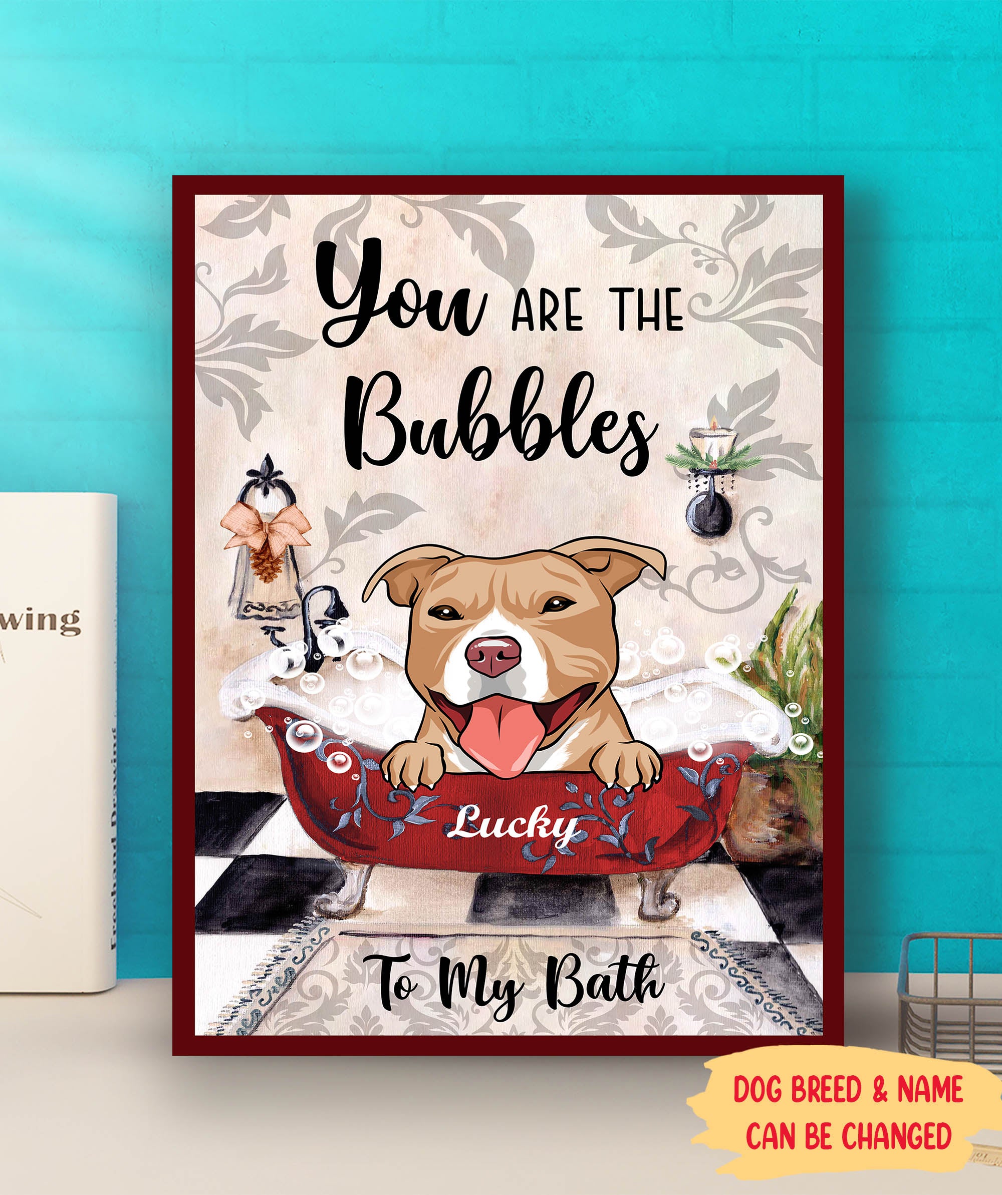 Personalized 'You Are The Bubbles To My Bath' Custom Canvas - Ideal Gift for Pet Lovers