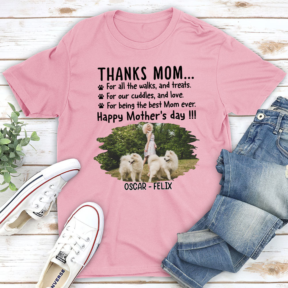 Thanks Mom Personalized Unisex Photo T-shirt - Ideal Gift for Pet Lovers