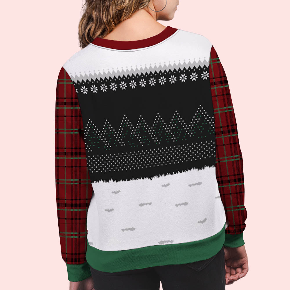 Personalized Custom All-Over-Print Dog Winter Night Sweatshirt