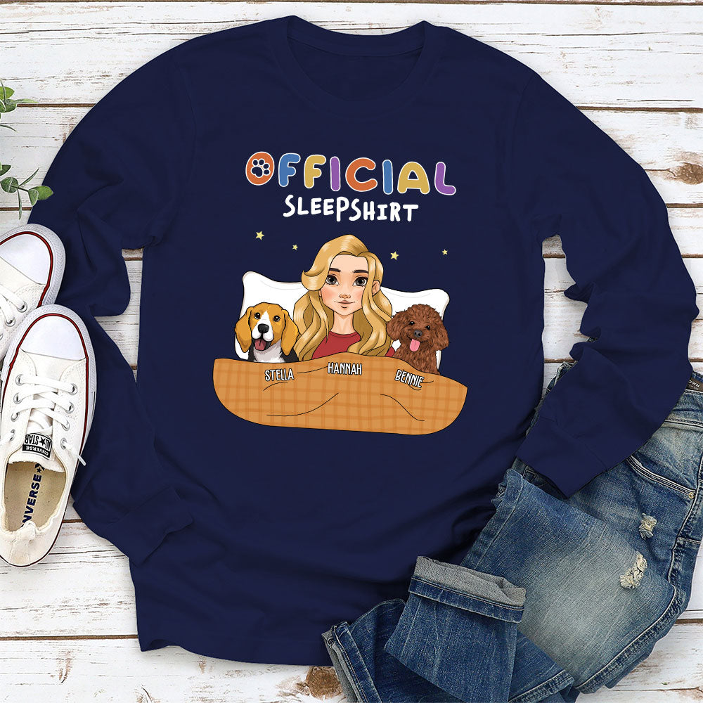 Officially Personalized Custom Long Sleeve Sleeping T-shirt for Pet Lovers