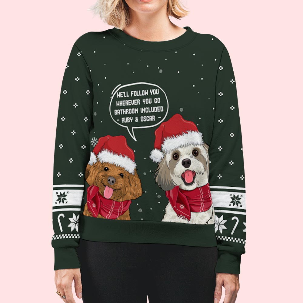 Follow You - Customizable All-Over-Print Personalized Sweatshirt for Pet Lovers