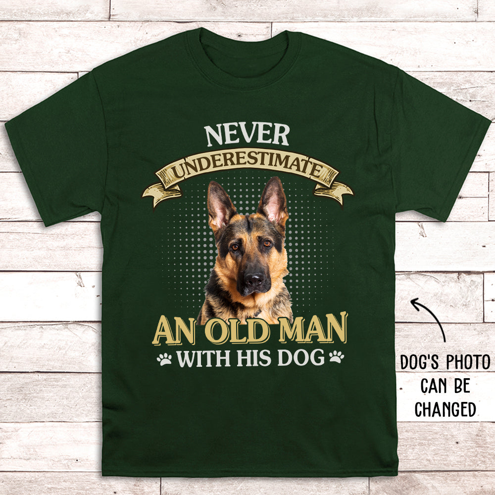 Personalized Unisex T-shirt: A Great Gift for Pet Lovers - Never Underestimate Old Man Design