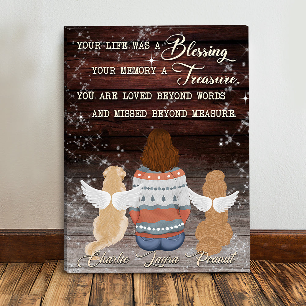 Personalized Custom Canvas Print - A Blessing in Your Life, Ideal Memorial Gift for Pet Lovers
