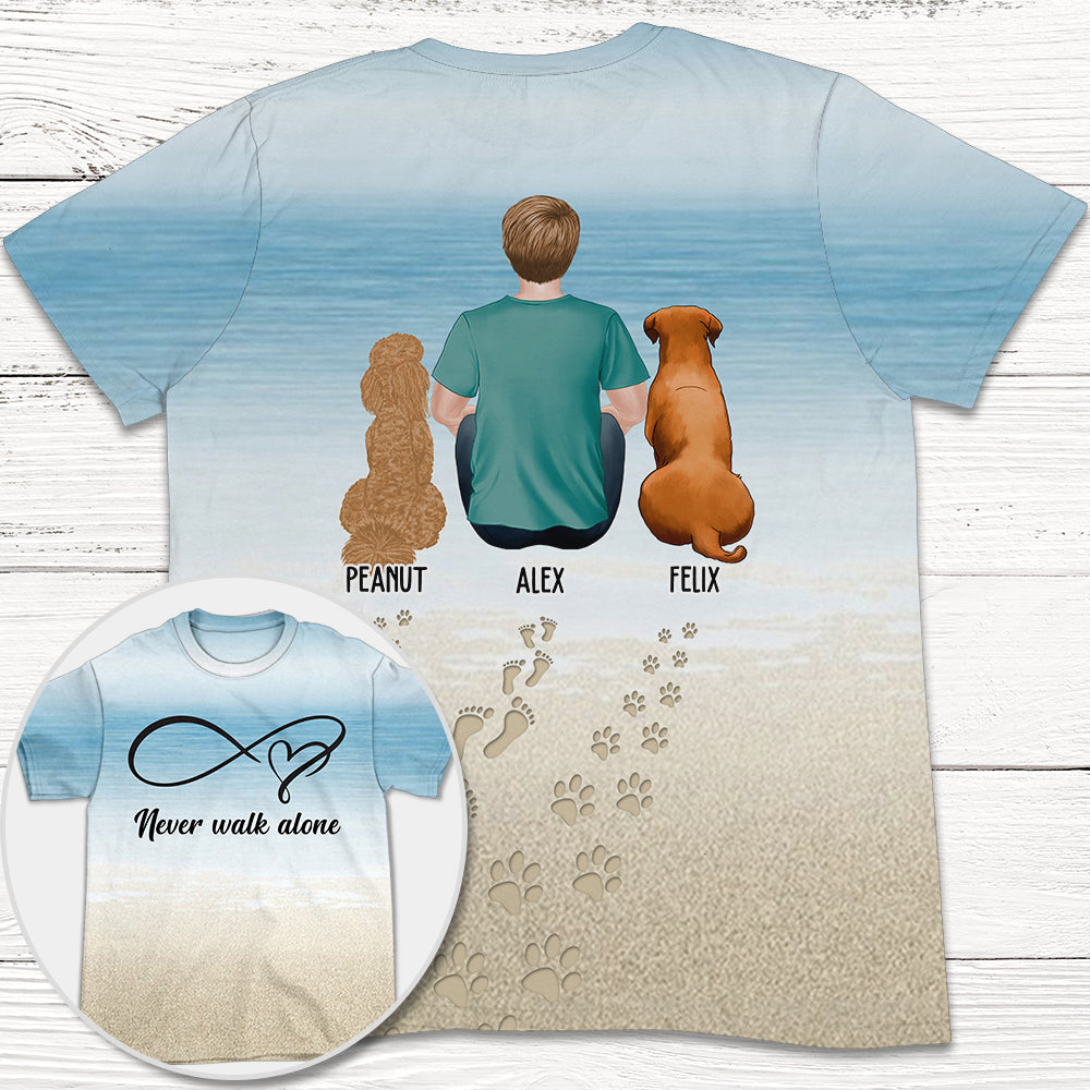 Never Walk Alone - Customizable All-Over Print Comfort T-Shirt
