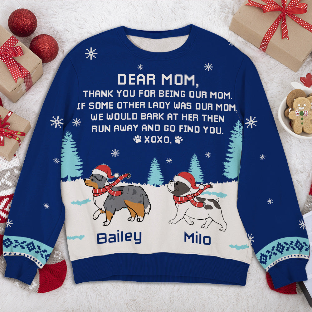 Dear Dad Mom Xoxo - Customizable All-Over Print Sweatshirt for Pet Lovers