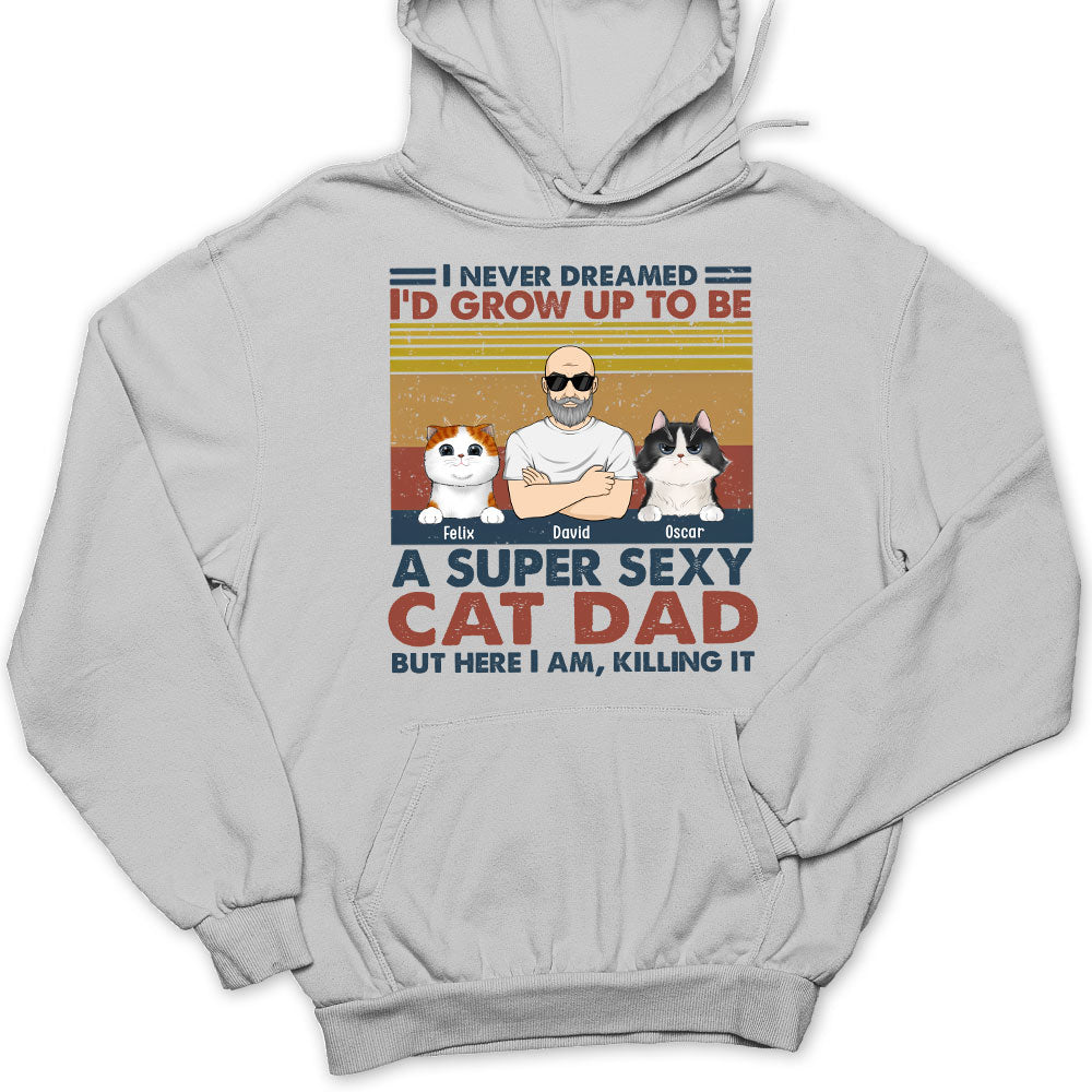 Customizable Sexy Cat Dad Mom Personalized Hoodie - Ideal Gift for Pet Lovers