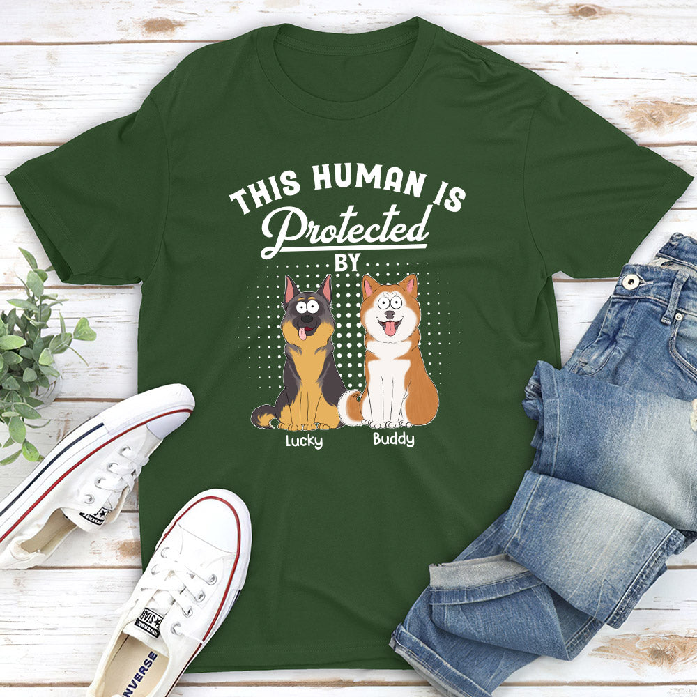 Personalized Custom Unisex 'Protected By My Dogs' T-shirt for Pet Lovers