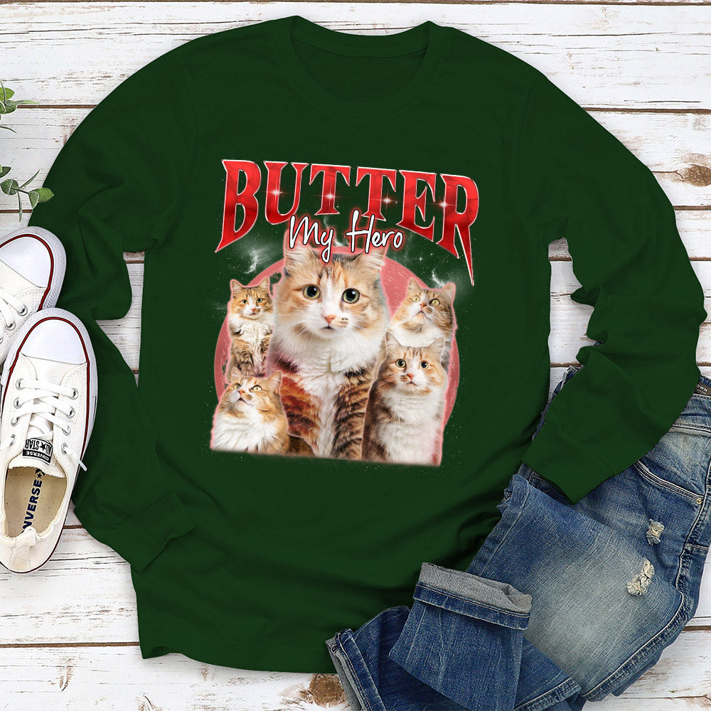 Custom Vintage Pet Face Personalized Long Sleeve T-shirt - Version 5