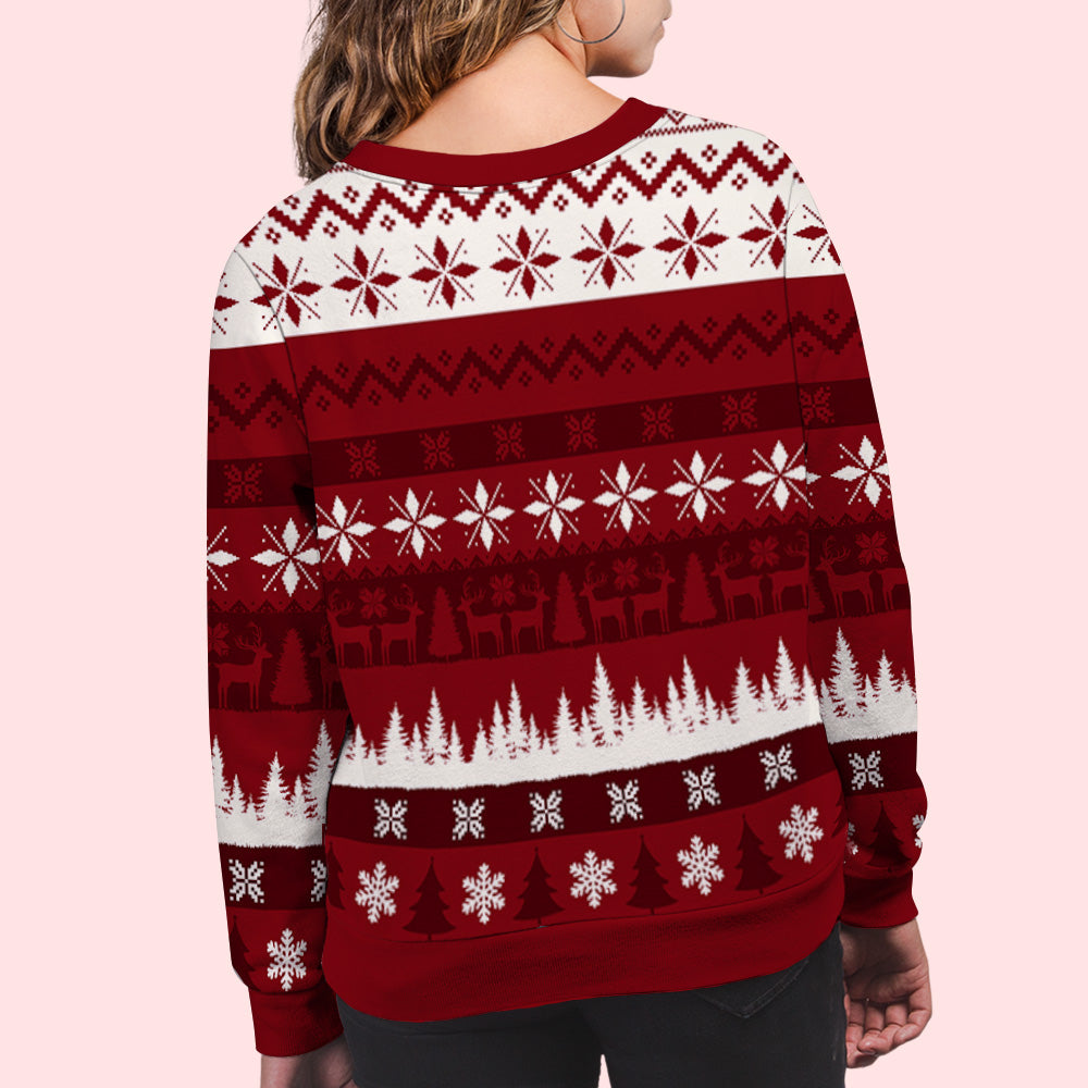 Ho Ho Christmas - Customizable All-Over Print Personalized Sweatshirt for Pet Lovers