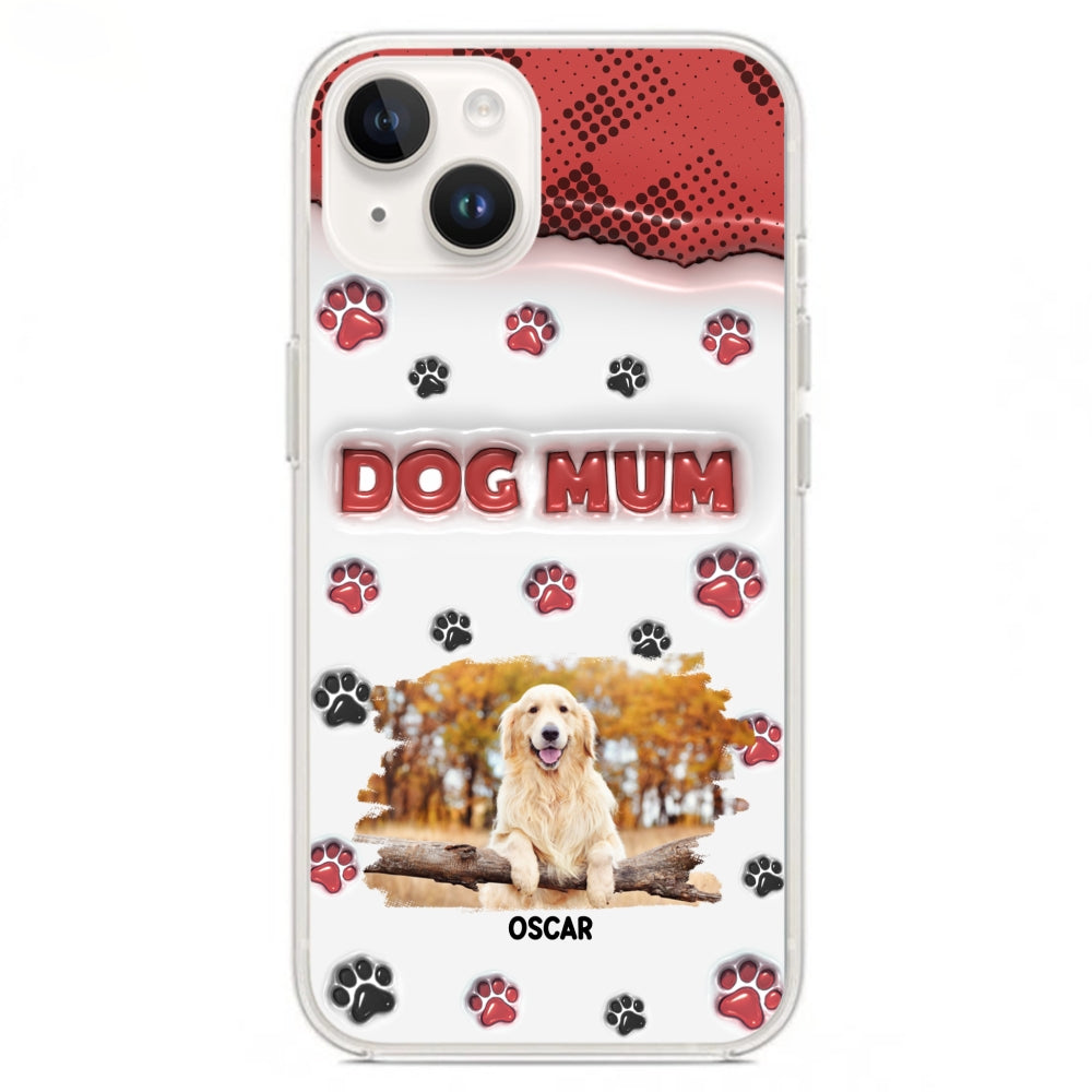Customizable 3D Inflated Effect Personalized Dog Mom Photo Phone Case - Version 2