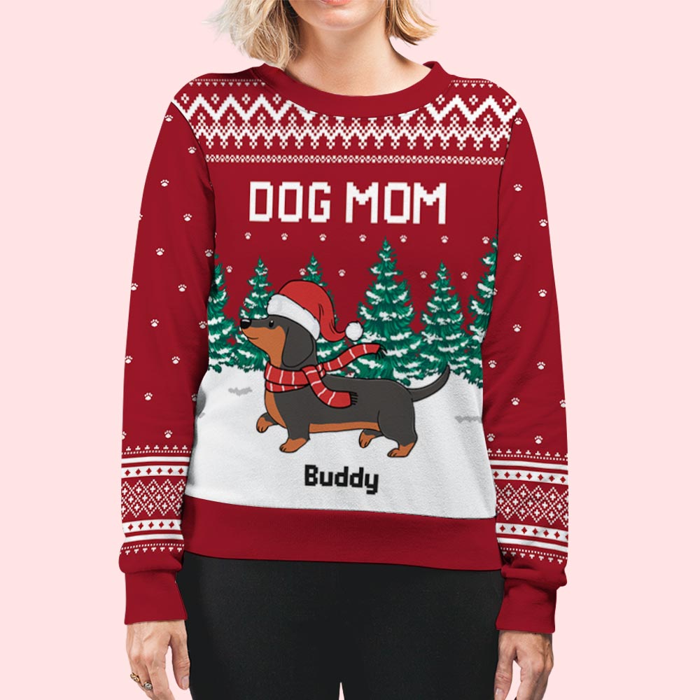 Personalized All-Over-Print 'Walking in Snow' Sweatshirt - Ideal Gift for Pet Lovers
