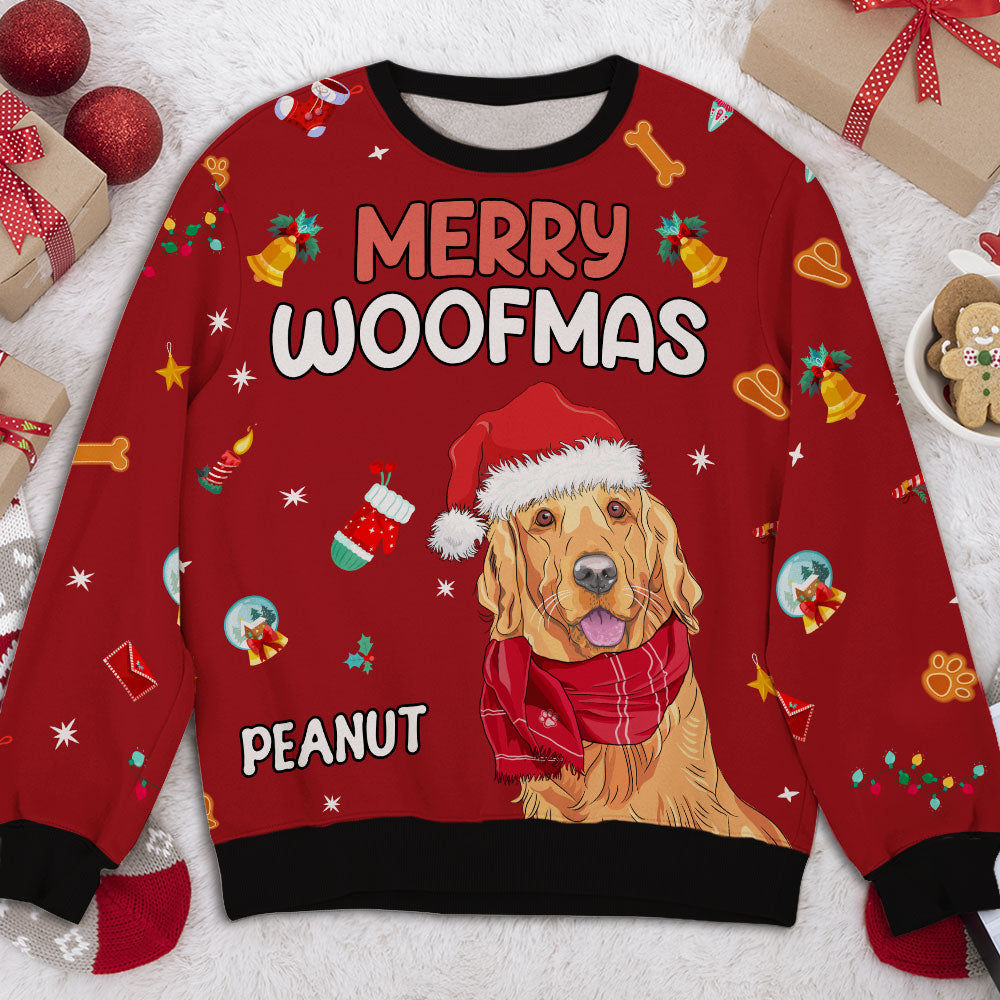 Woofmas Personalized Custom All-Over Print Dog Lover Sweatshirt
