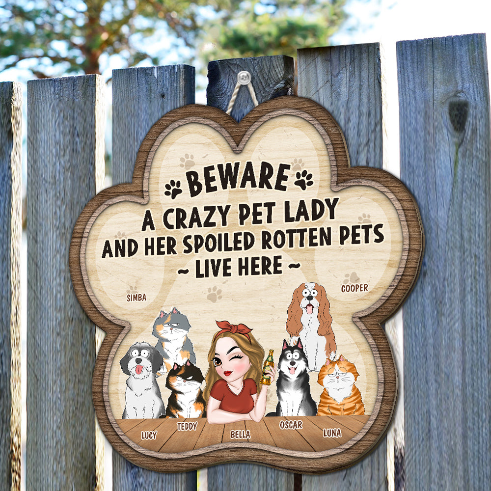Personalized Custom Wood Sign: A Crazy Dog & Dog Lady's Dream Decor
