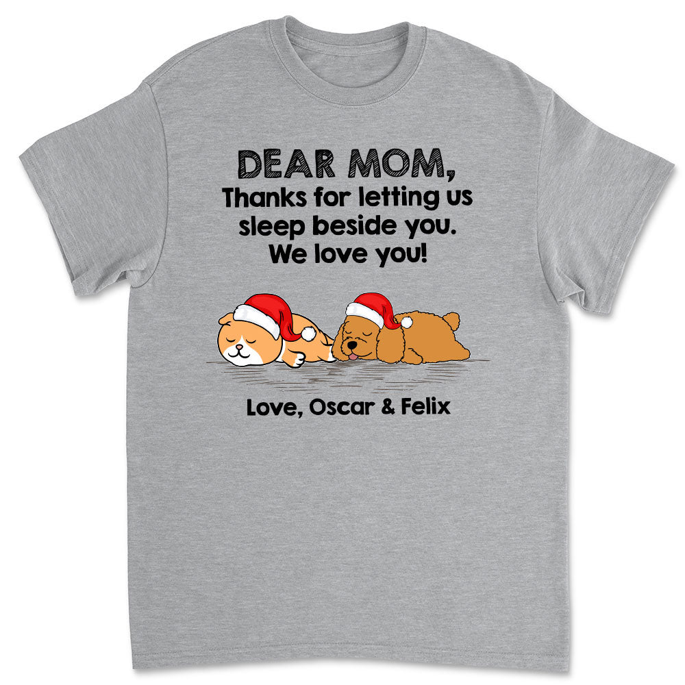 Personalized Custom Sleep Beside Pet Premium T - shirt for Pet Lovers