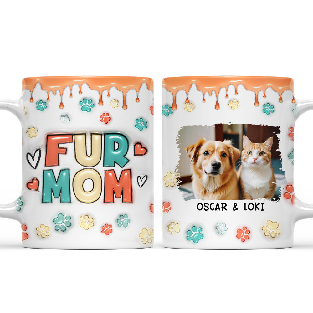 Personalized 3D Inflated Effect Mom of Pets Version 2 Photo Mug