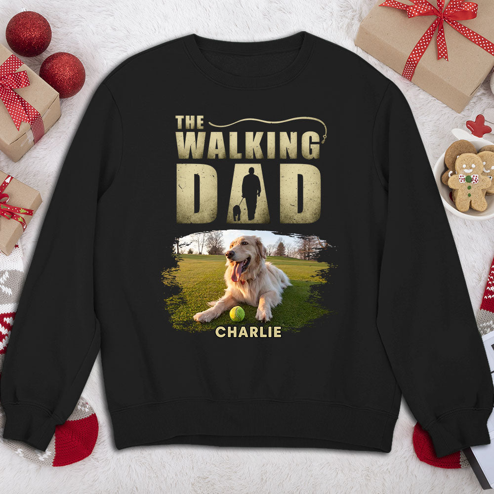 Vintage Walking Dad Personalized Custom Sweatshirt - Ideal Gift for Pet Lovers