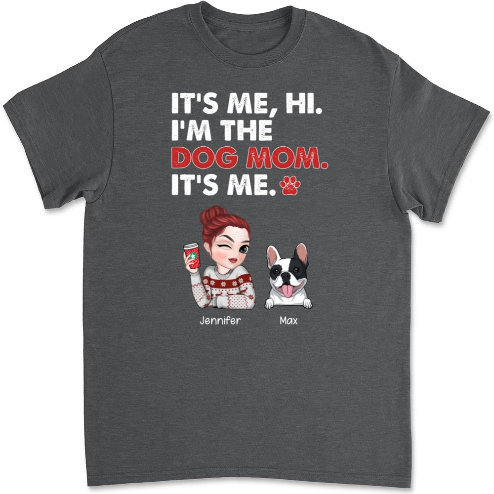 Personalized Custom Unisex 'Dog Mom Says Hi' T-shirt - Ideal Gift for Pet Lovers