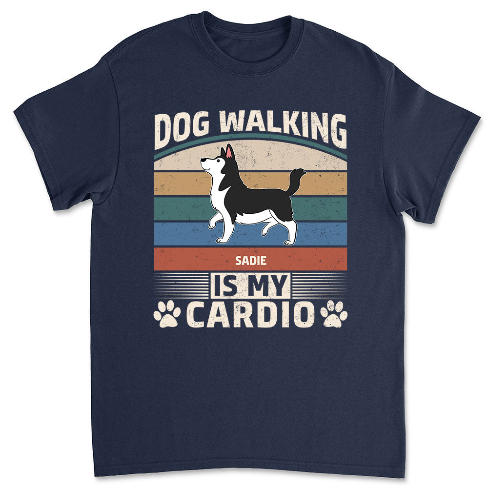 Retro Cardio with Dog Personalized Unisex Custom T-shirt - Ideal for Pet Lovers