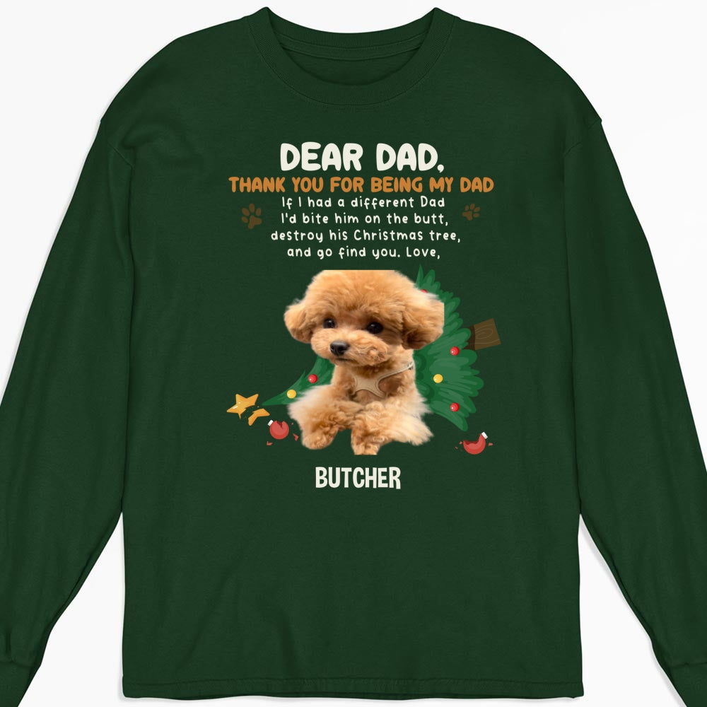 Personalized Thank You Dad and Mom Photo Long Sleeve T - shirt