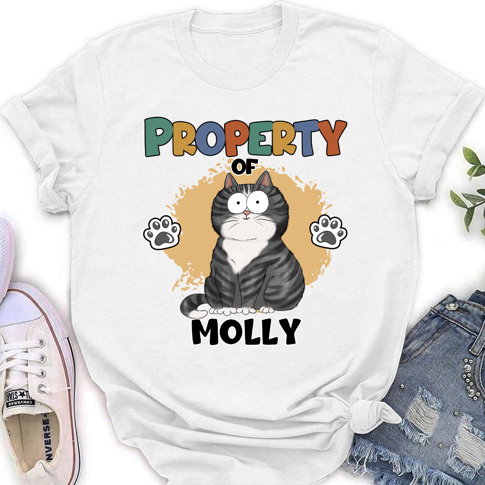 Personalized Custom Women's 'Property Of My Cat' T-shirt - Ideal Gift for Pet Lovers
