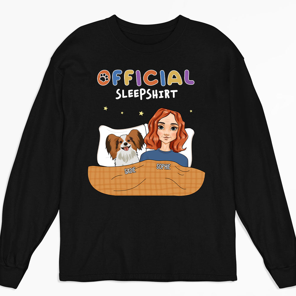 Officially Personalized Custom Long Sleeve Sleeping T-shirt for Pet Lovers
