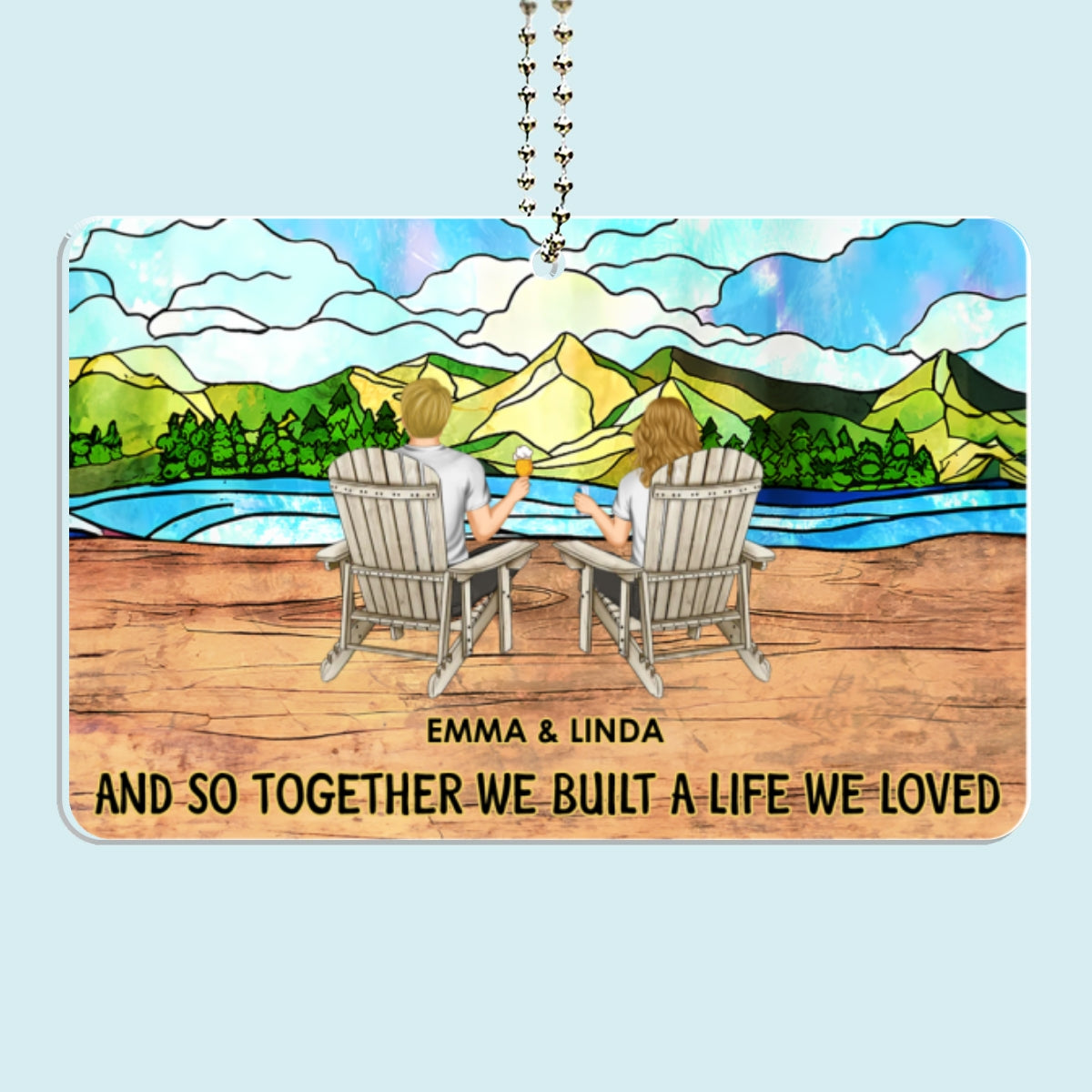 Customizable You, Me And Our Pets Personalized Car Ornament