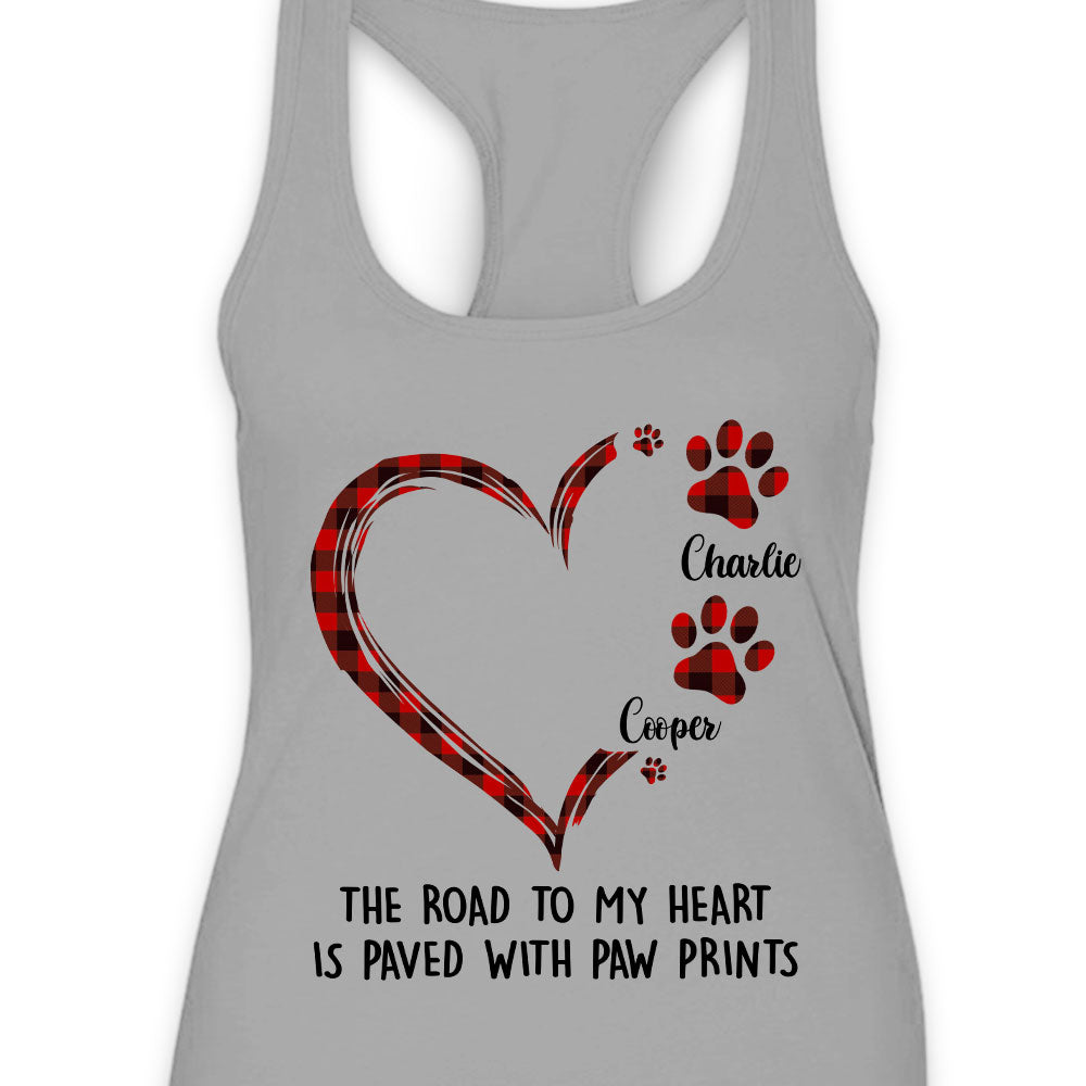 Personalized Custom Women's Summer Tank with Road To Heart Pattern - Ideal Gift for Dog Lovers