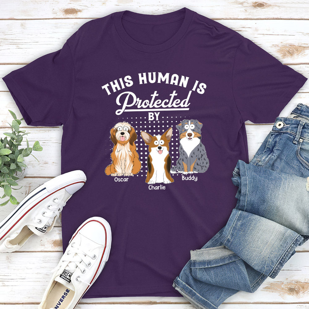 Personalized Custom Unisex 'Protected By My Dogs' T-shirt for Pet Lovers