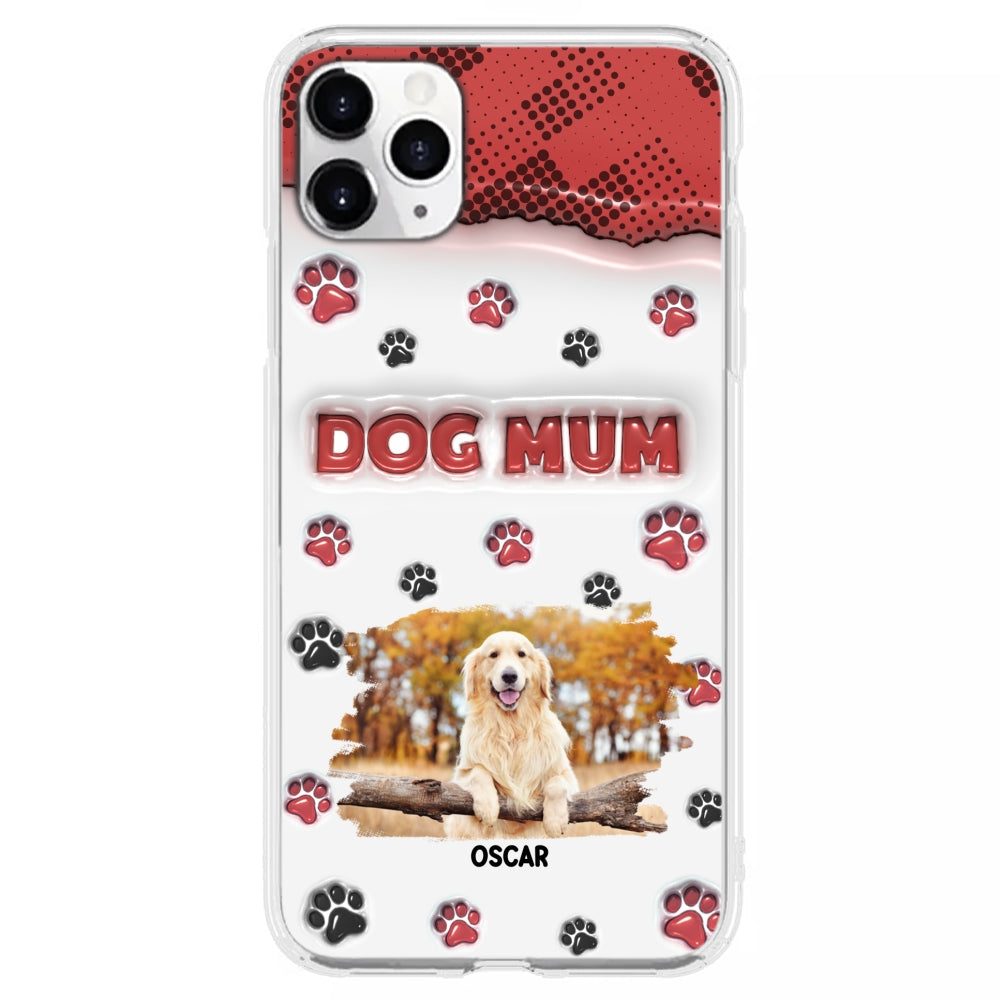 Customizable 3D Inflated Effect Personalized Dog Mom Photo Phone Case - Version 2