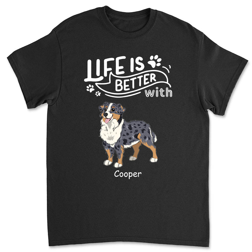Better With Dog - Customizable Unisex Personalized T-shirt for Pet Lovers