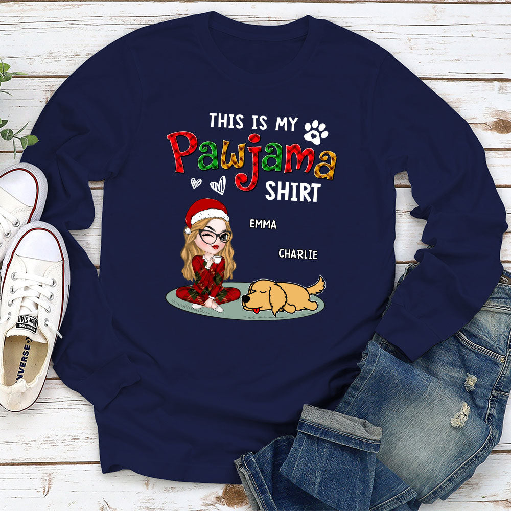 Pawjama Shirt Version 3 - Customizable Personalized Long Sleeve T - Shirt for Pet Lovers