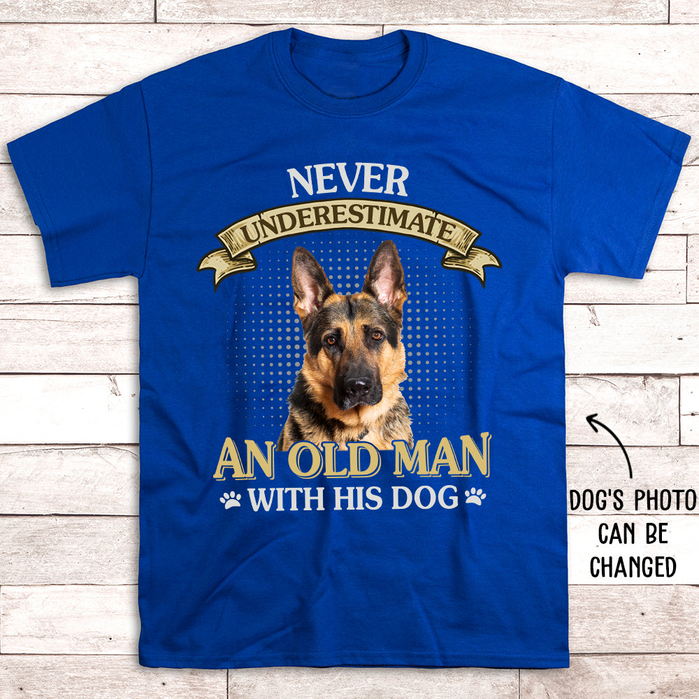 Personalized Unisex T-shirt: A Great Gift for Pet Lovers - Never Underestimate Old Man Design